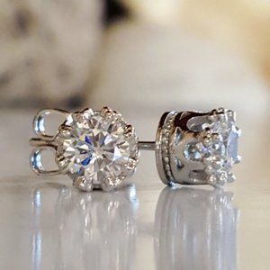 Royal Crown Diamond CZ Stud Earrings
